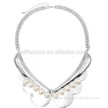 2015 New Products Woman Jewelry Silver Butterfly pearl Collar necklace
